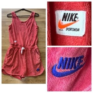 Nike size XL X-large 14/16 Kids Pink Orange  Romper terry cloth comfy beach